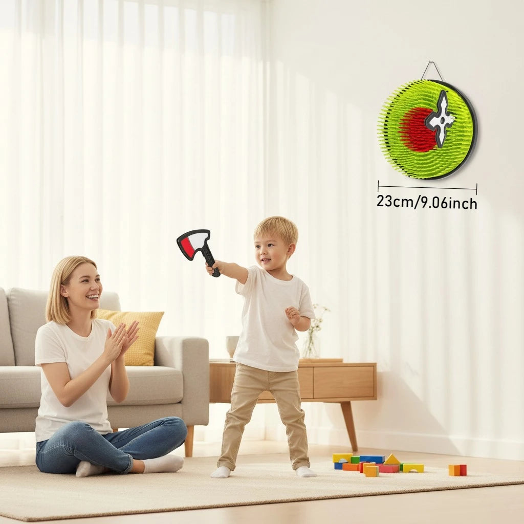 Children's Toy Throwing Axe and Dart Target Set, Boomerang Darts for Throwing Practice, Sports and Parent-child Interaction